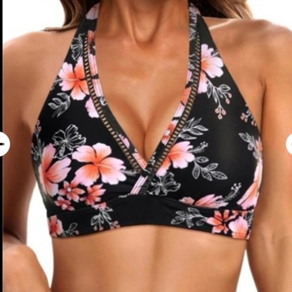 Floral Halter Bikini Top
